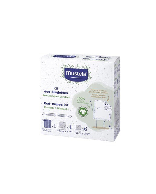 Eco-toalhitas 100% Algodão Orgânico - 10 un. + Saco 1