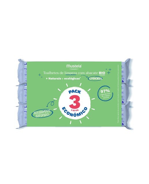 Toalhetes Limpeza com Abacate Bio - 3x60 un 1
