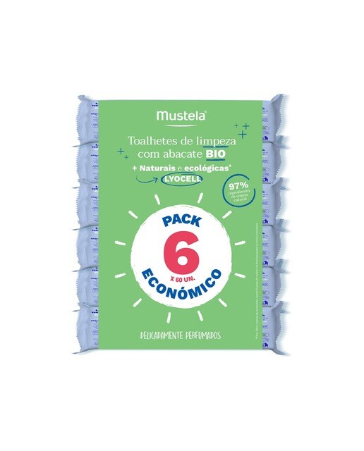 Toalhetes Limpeza com Abacate Bio - 6x60 un 1