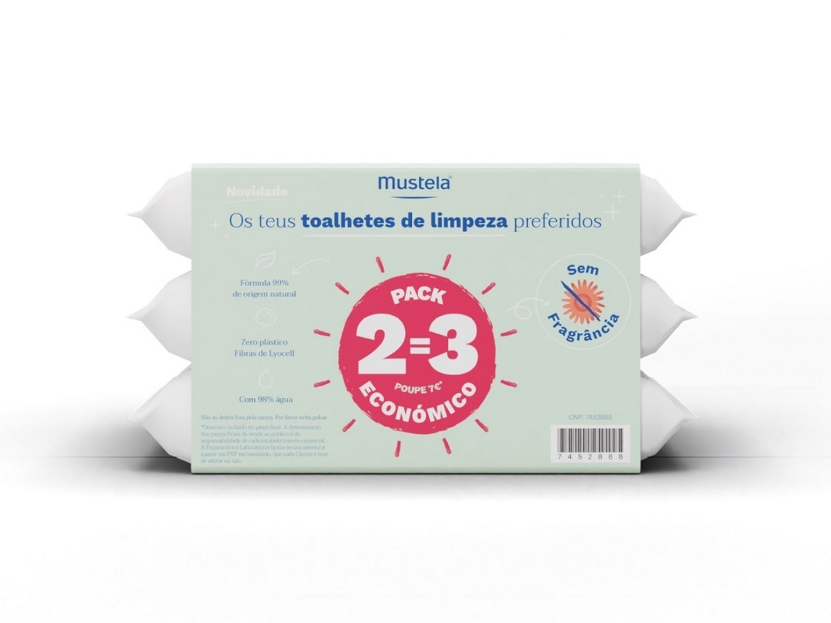Toalhetes de Limpeza S/ Perfume 2=3 1