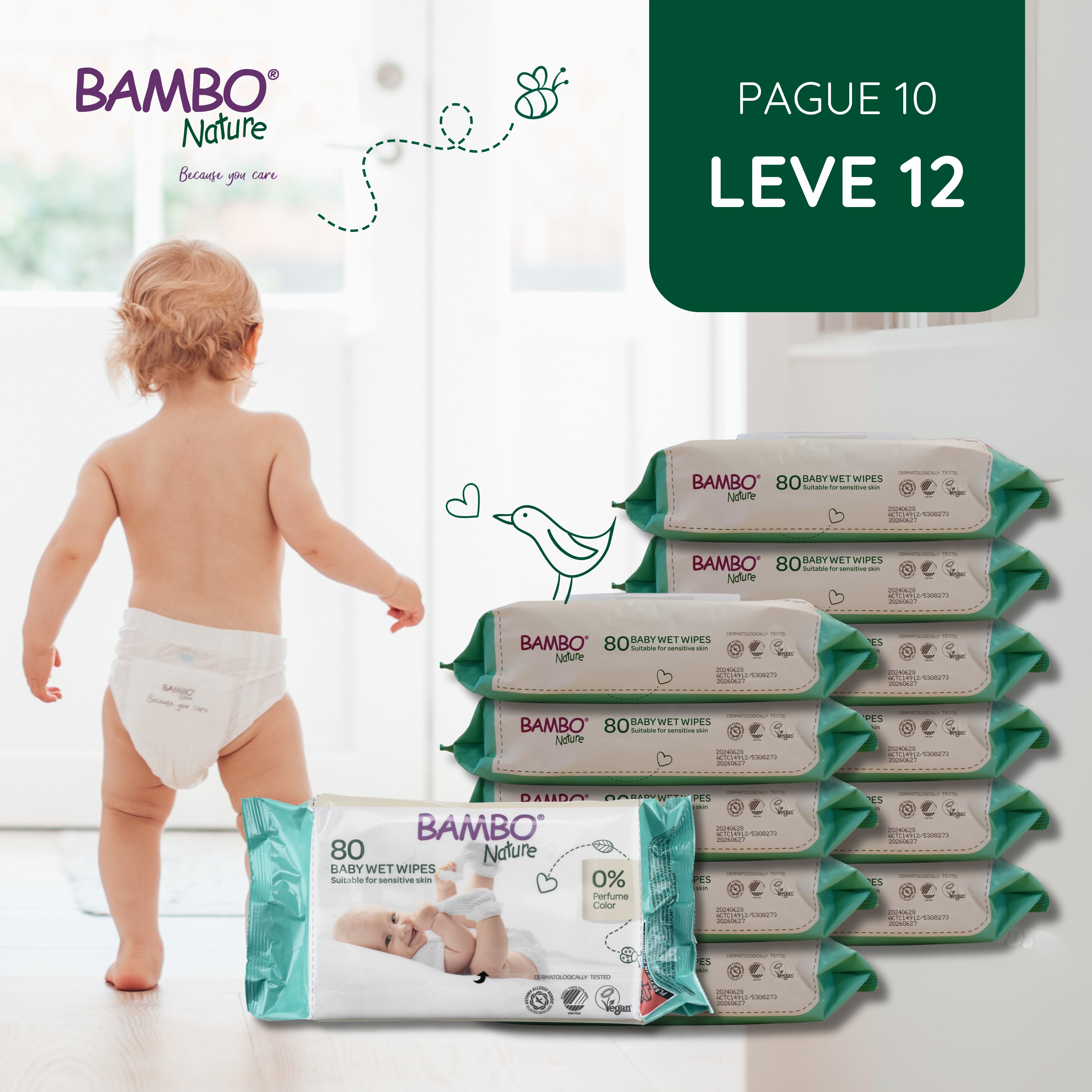 Toalhitas sem Perfume para Bebé pack 10+2 2