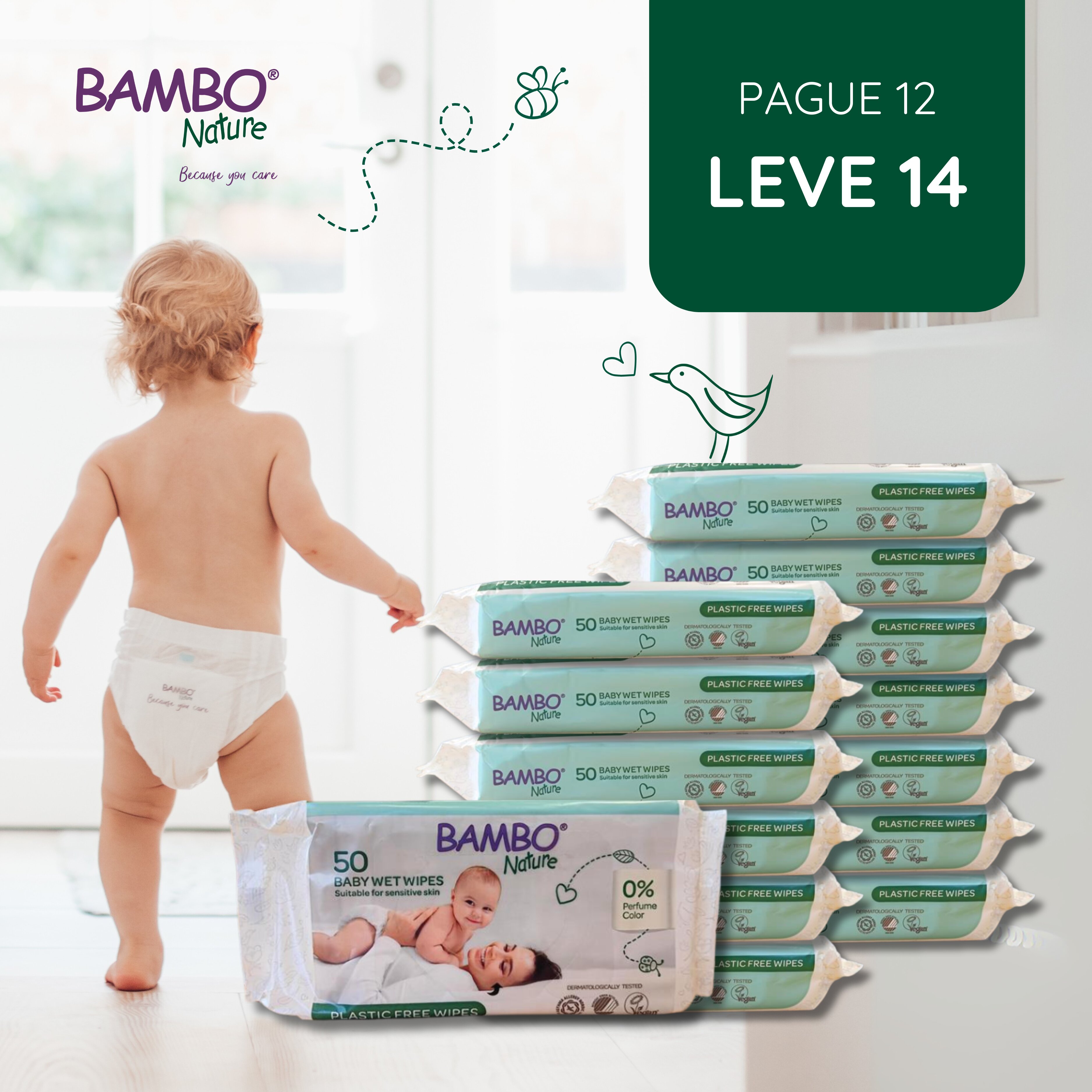 Toalhitas Plastic Free Premium para Bebé pack 12+2 2