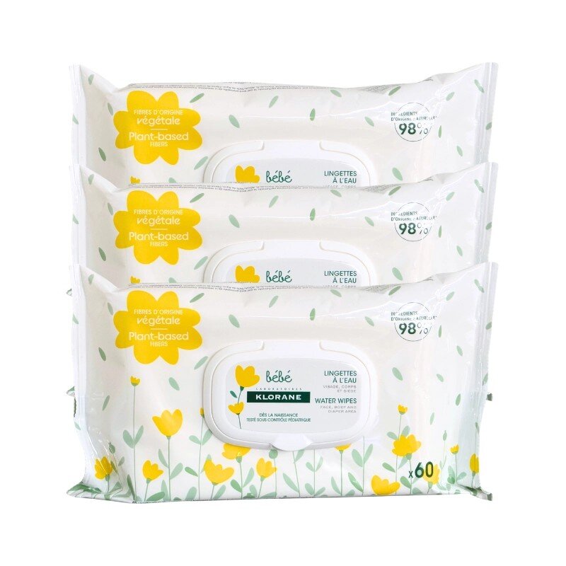 Pack Toalhitas de Água Bébé 3x60 2