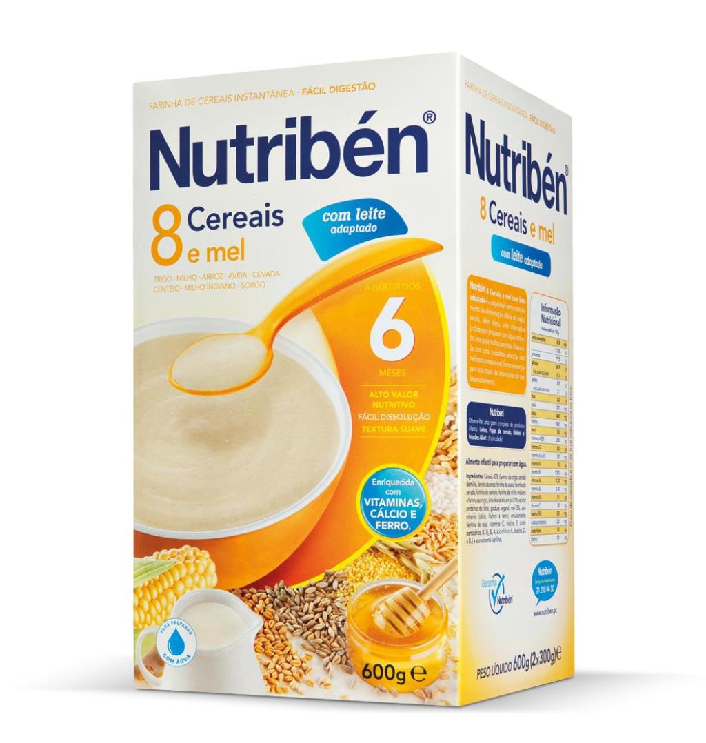 Papa 8 Cereais e Mel Láctea 600g Nutribén 1