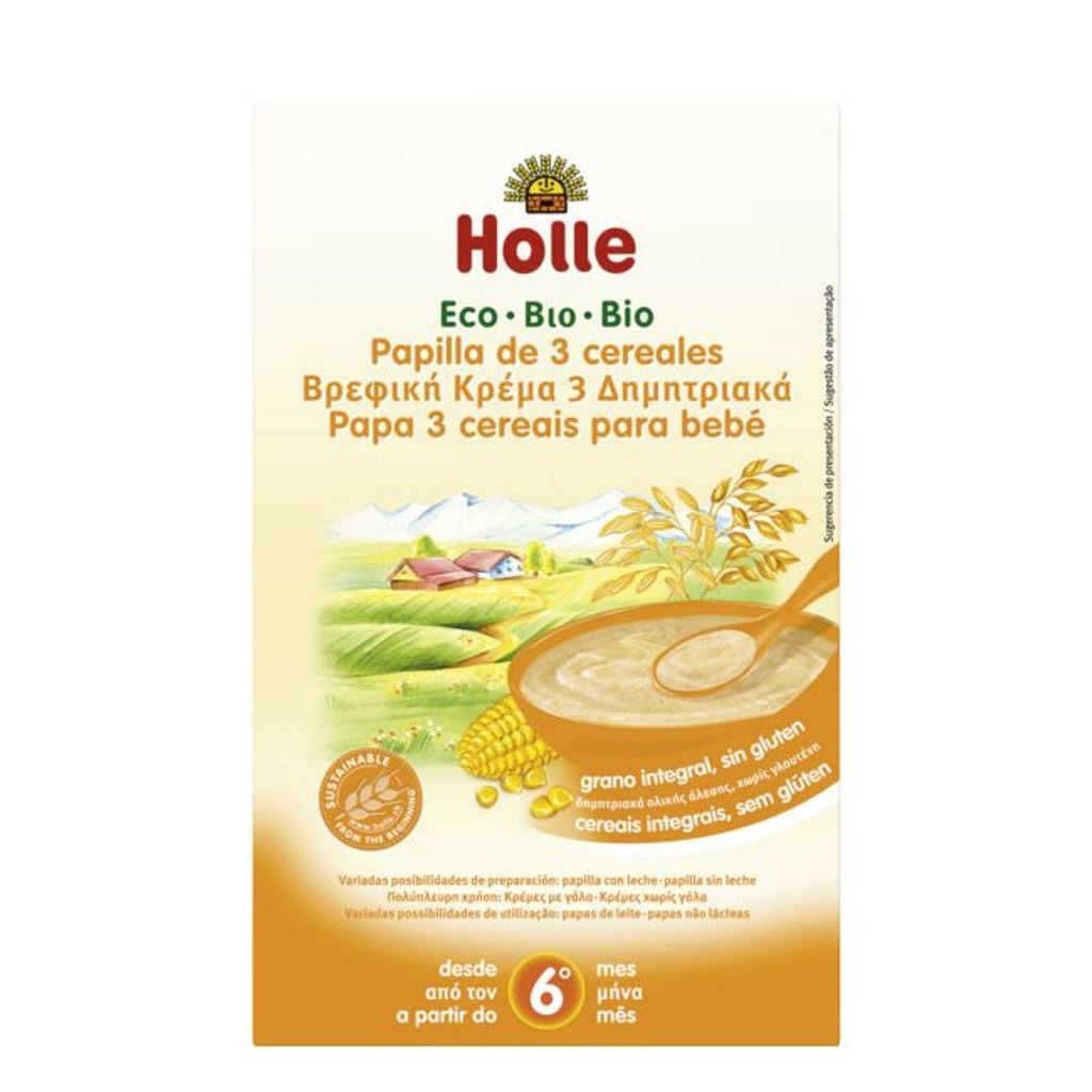 Papa Bio 3 Cereais Integral 6M 250gr Holle 1