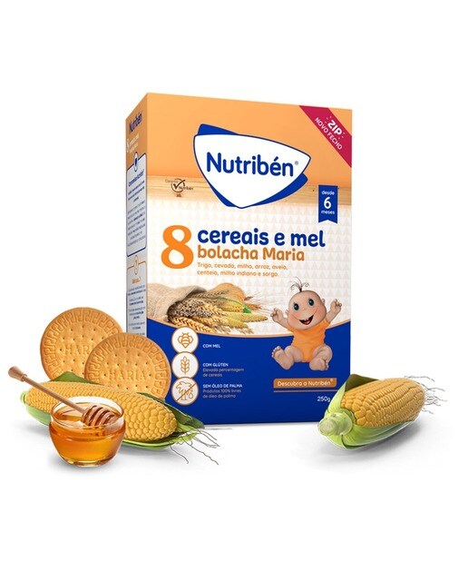 Imagem 0 de Papa 8 Cereais e Mel Bolacha Maria Não Láctea - 250 g