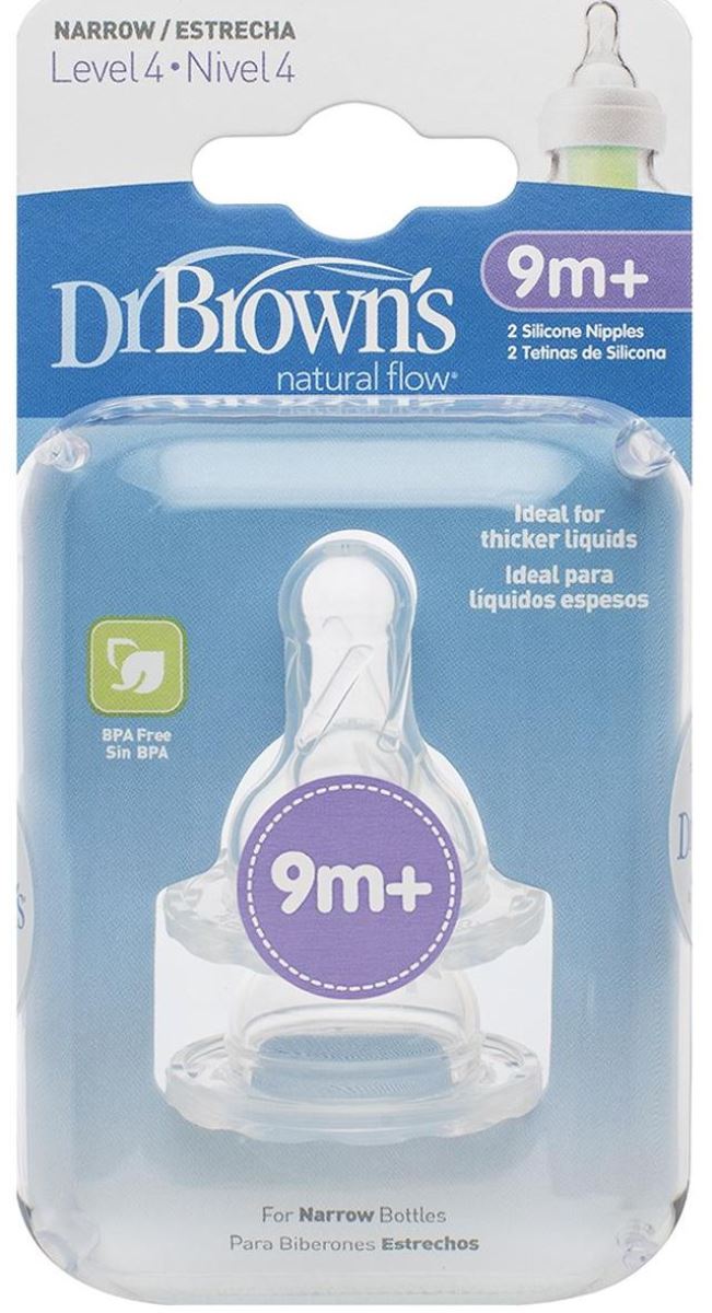 Tetina Boca Estreita Nível 4 +9m Dr.Brown's - 2 unidades 1