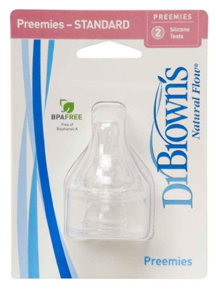 Natural Flow Tetina Prematuros 0M+ 2 tetinas Dr Brown's 1