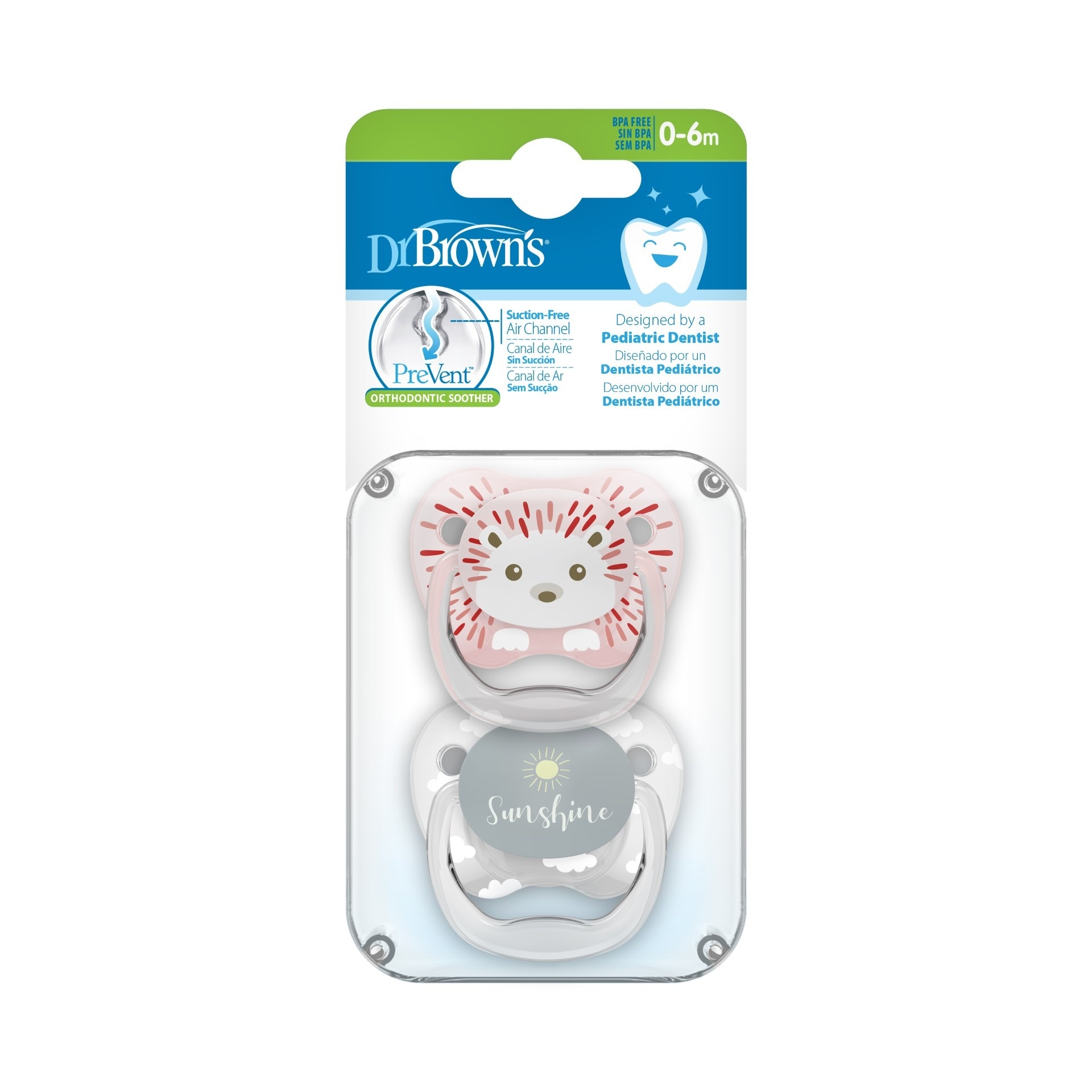 Chupeta Prevent Silicone Animais 0-6M - 2 un 2