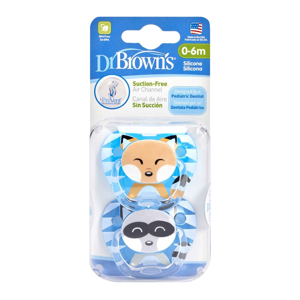 Chupeta Prevent Silicone Animais 0-6M - 2 un 2