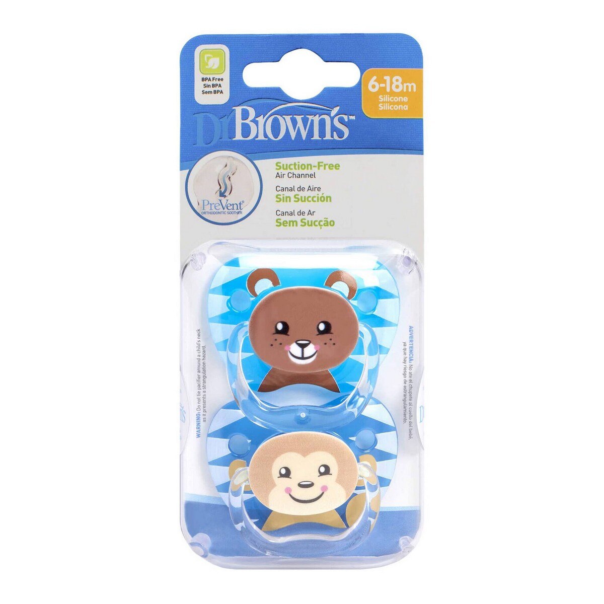 Chupeta Prevent Silicone Animais 6-18M - 2 un 2