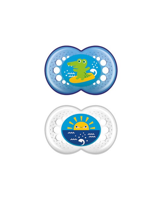 Chupeta Original 16+M Silicone Azul Mam 1