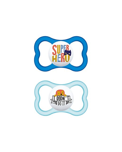 Chupeta Air Silicone 16+ Azul 2Un Mam 1