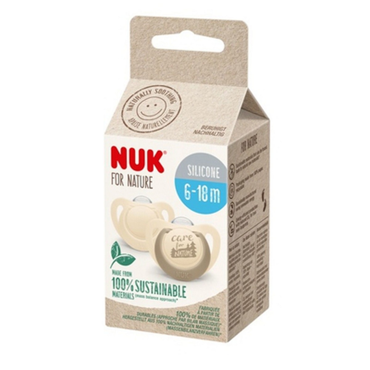 Chupeta For Nature Silicone 6-18 Meses - 2 uds Bege-2