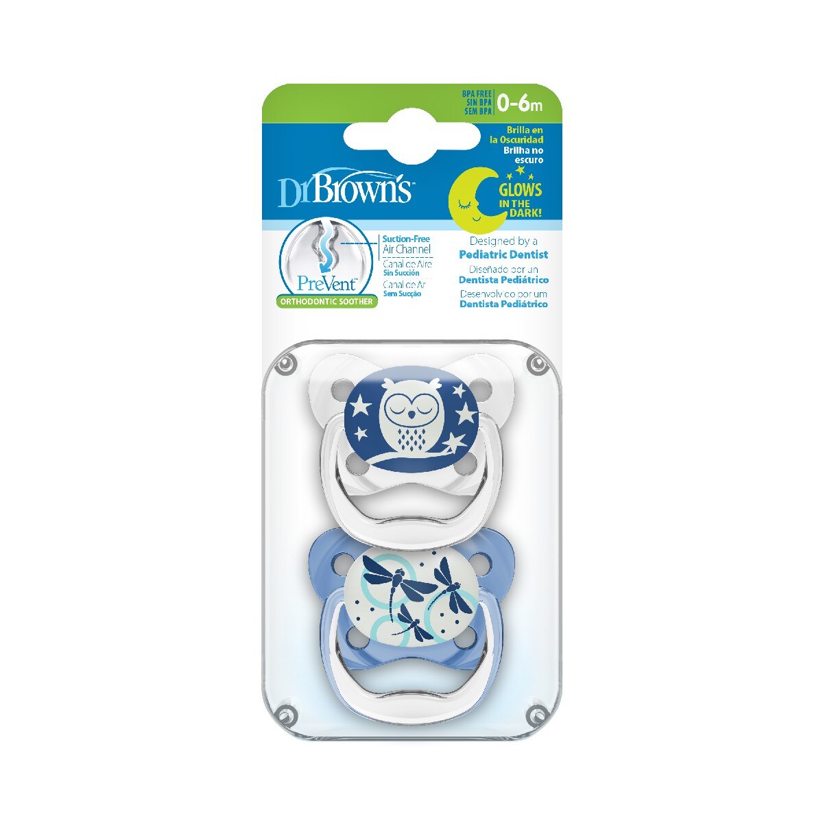 Chupeta Prevent Noturno T1 0-6 Meses - Azul 2