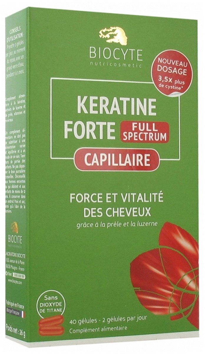 Suplemento Alimentar Keratine Forte Full Spectrum 40 Cáp. Biocyte 1