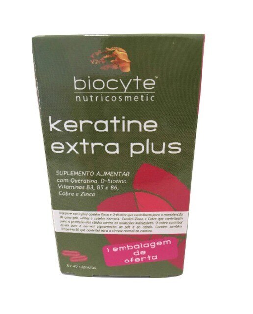 Suplemento Alimentar Keratine Extra Plus 3x40 Biocyte 1
