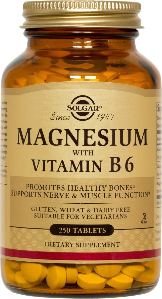 Imagem 0 de Suplemento Alimentar Magnésio com vitamina B6 250 Comp. Solgar