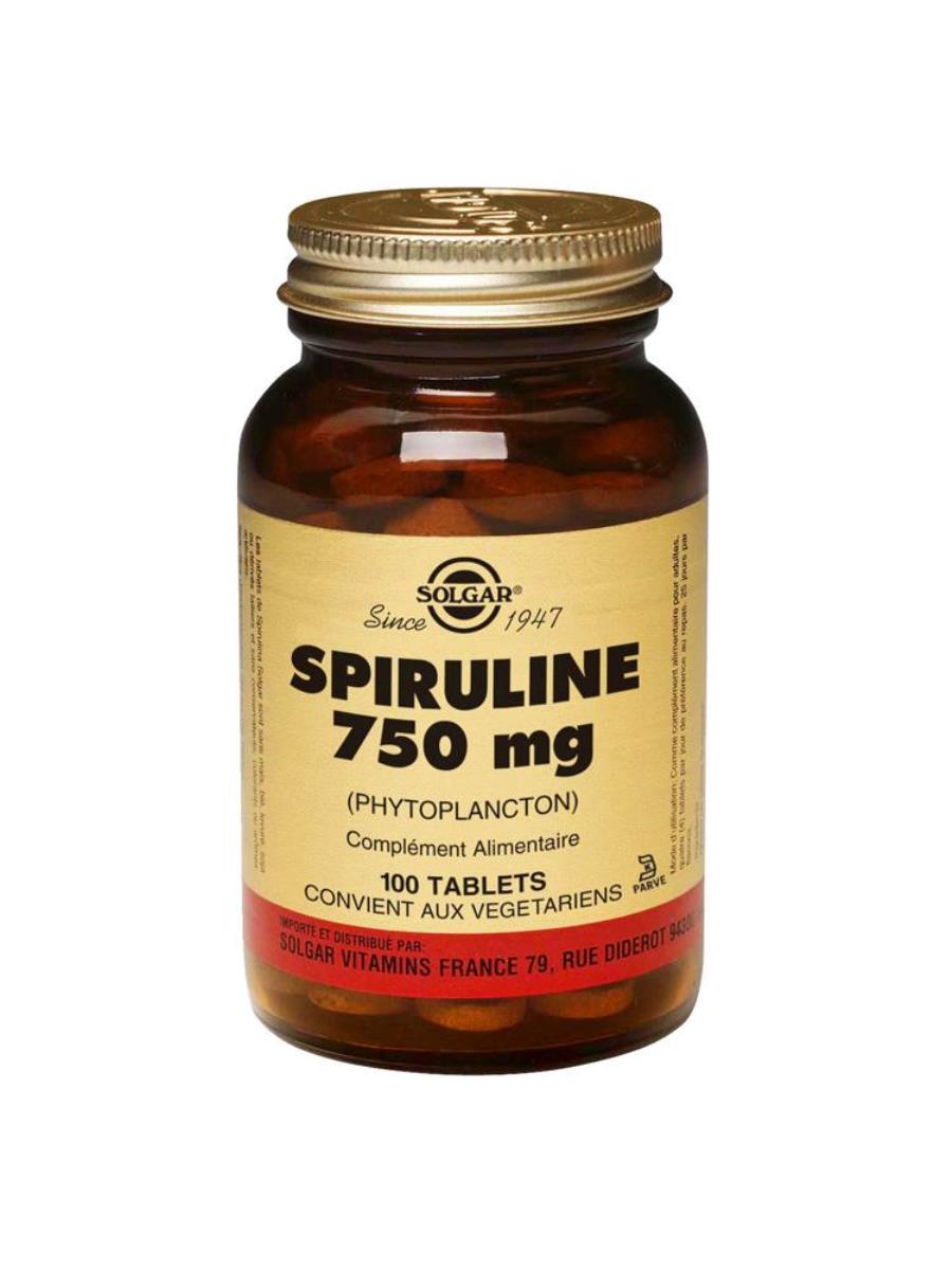 Suplemento Alimentar Spirulina 750mg 100 Comp. Solgar 1