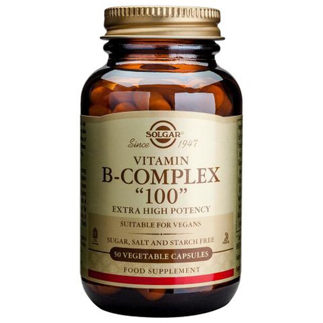 Suplemento Alimentar B-Complex "100" 50 Cápsulas Solgar 1