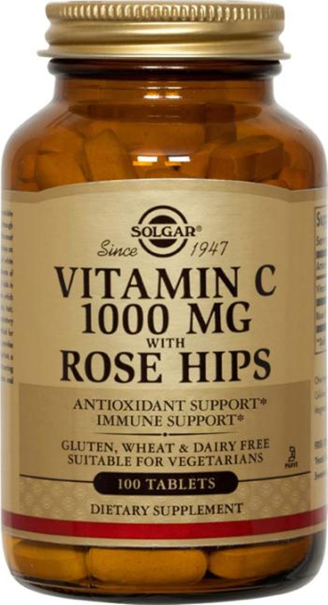 Suplemento Alimentar Vitamin C 1000 mg with Rose Hips 100 Cápsulas Solgar 1