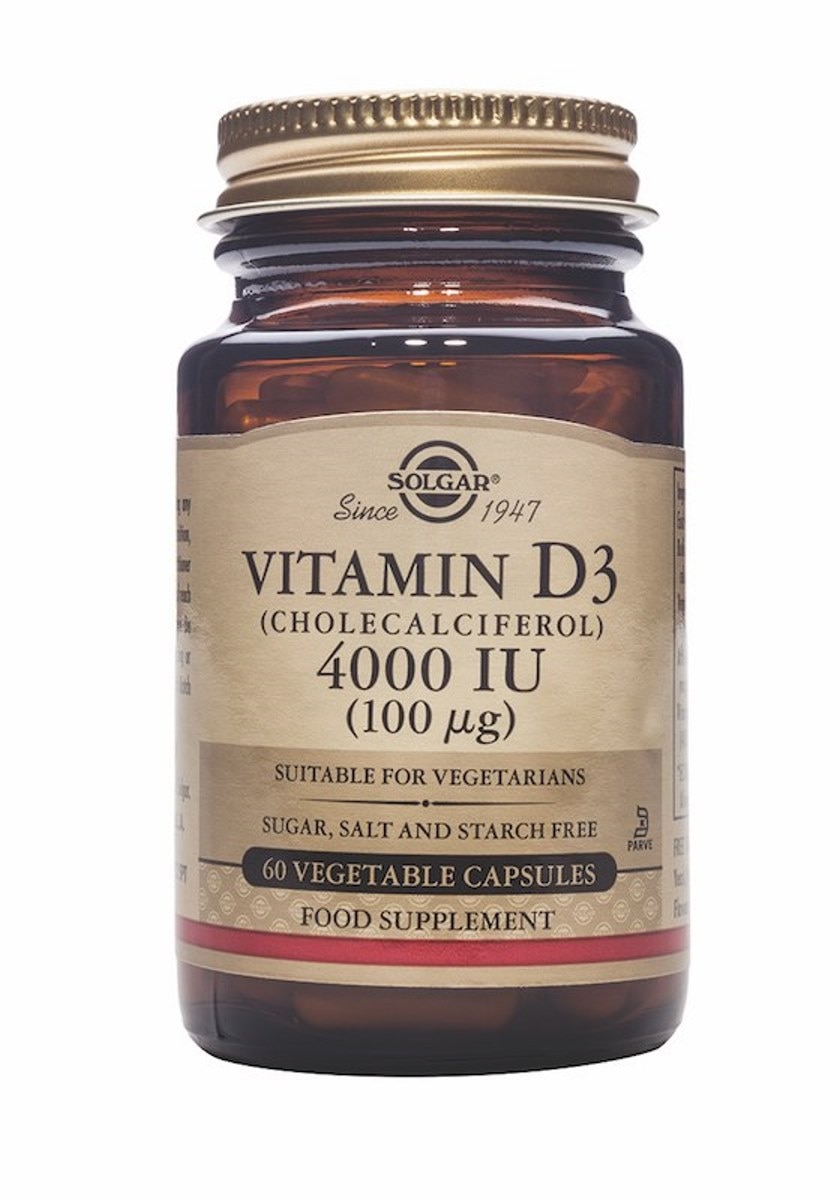 Suplemento Alimentar Vitamina D3 4000 UI (100mcg) 60 Cápsulas Solgar 1