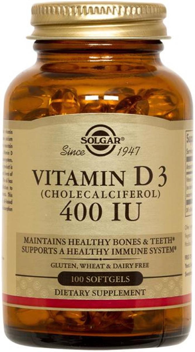 Suplemento Alimentar Vitamina D3 Colecalciferol 400 UI (10mcg) 100 Cápsulas Solgar 1