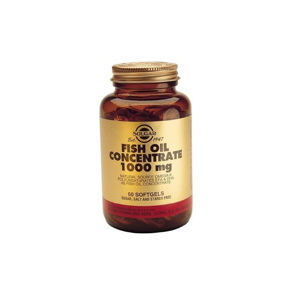 Suplemento Alimentar Óleo de Peixe Concentrado (1000mg) 60 Cápsulas Solgar 1