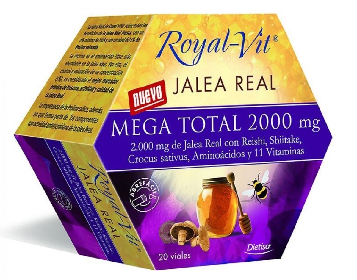 Suplemento Alimentar Geleia Real Mega Total 2000 mg - 20 ampolas 1