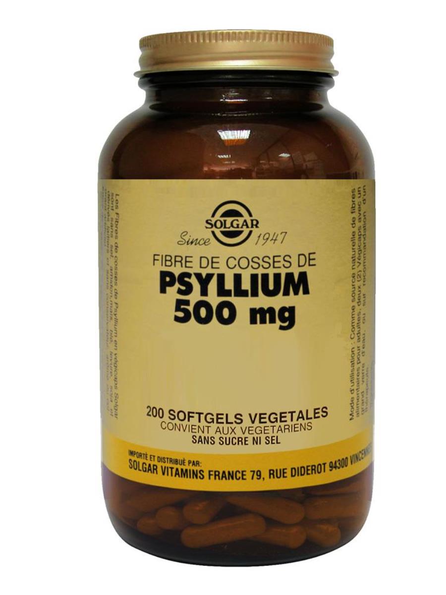 Suplemento Alimentar Fibra Psyllium 500mg 200 Cápsulas Solgar 1