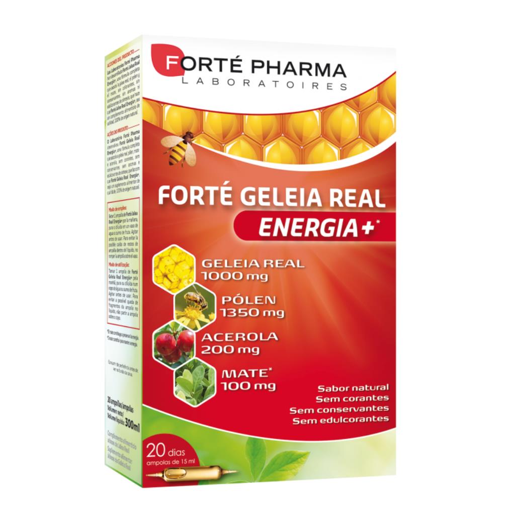 Suplemento Alimentar Geleia Real Energia+ 20x15ml Ampolas Forté Pharma 1