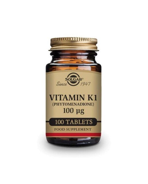 Suplemento Alimentar Vitaminas K1 100 Cápsulas Solgar 1