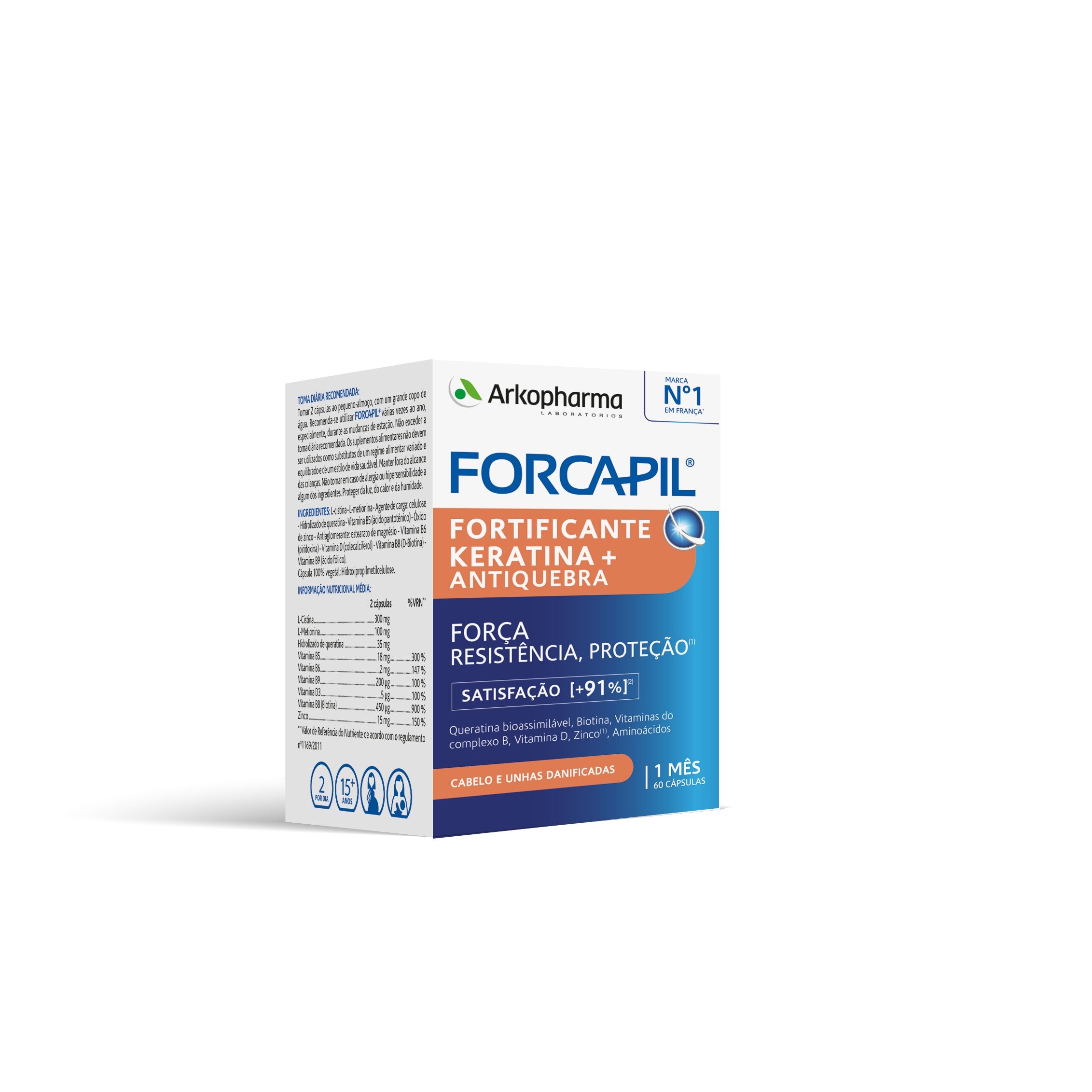 Suplemento Alimentar Forcapil Keratina - 60 cápsulas 1