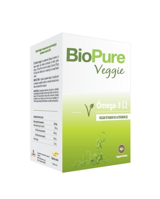 Suplemento Alimentar Biopure Veggie Ómega-3 + D3 + K2 - 30 cápsulas 1