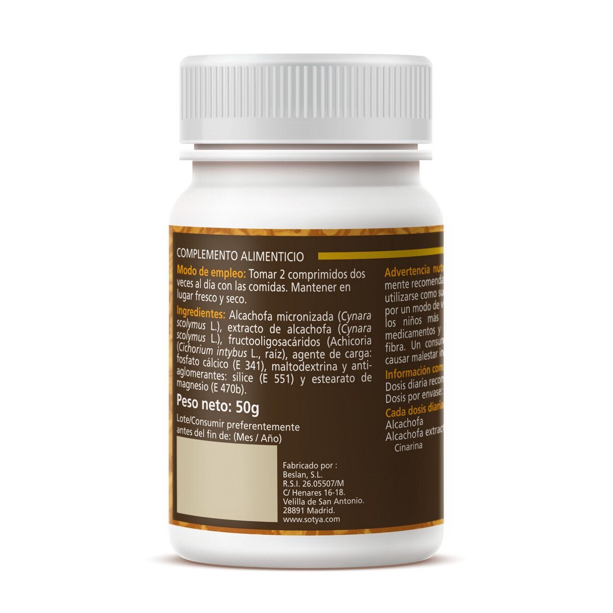 Suplemento Alimentar Alcachofra 500 mg - 100 Comp 2
