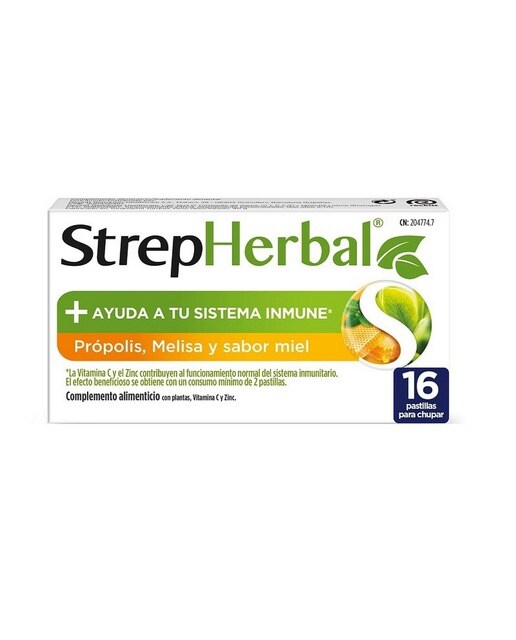 Imagem 0 de Suplemento Alimentar Strepherbal Propolis e Mel Sabor Cidreira 16 Comp. Reckitt