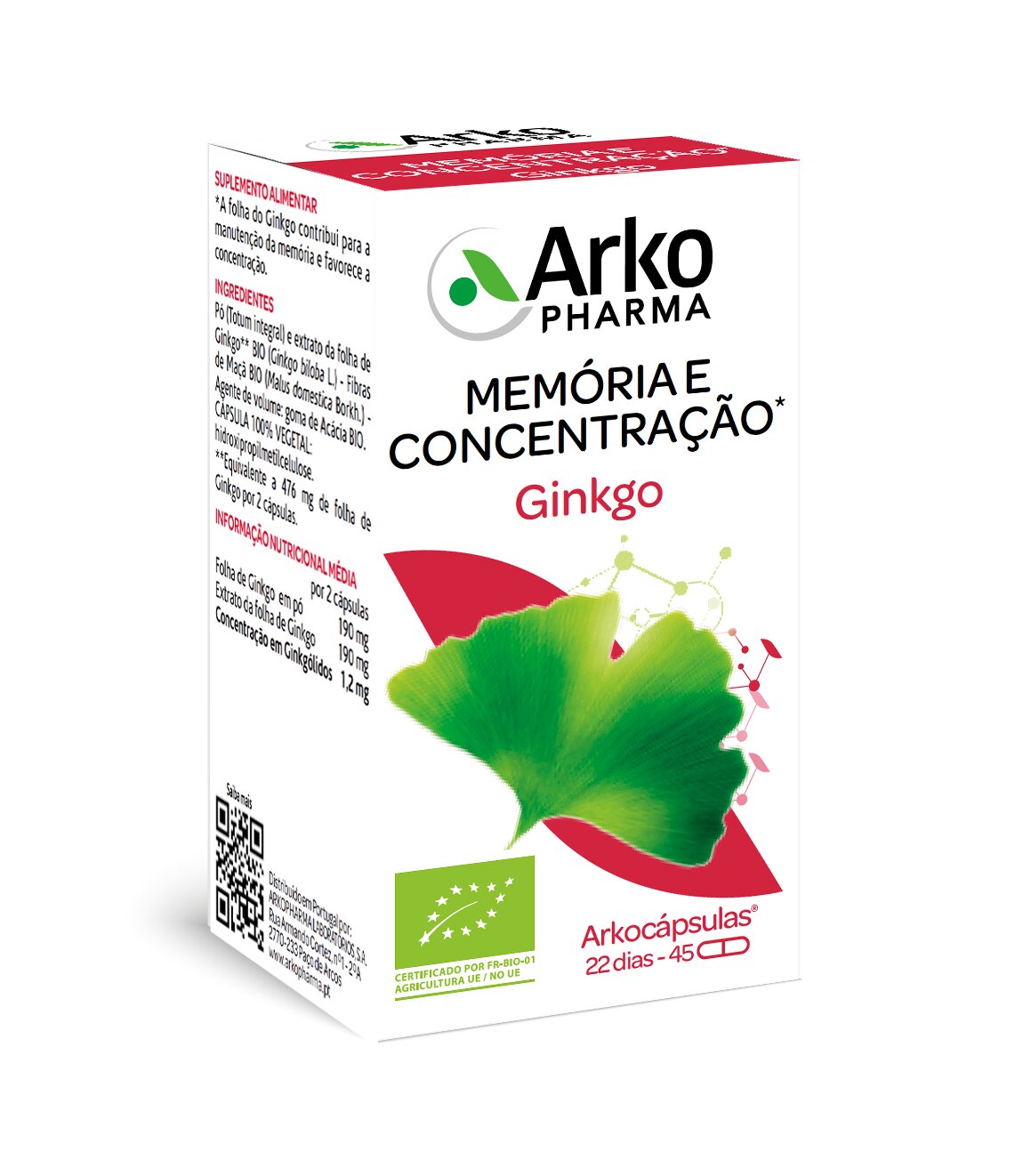 Arkocápsulas Dietéticas Gingko Arkopharma 1