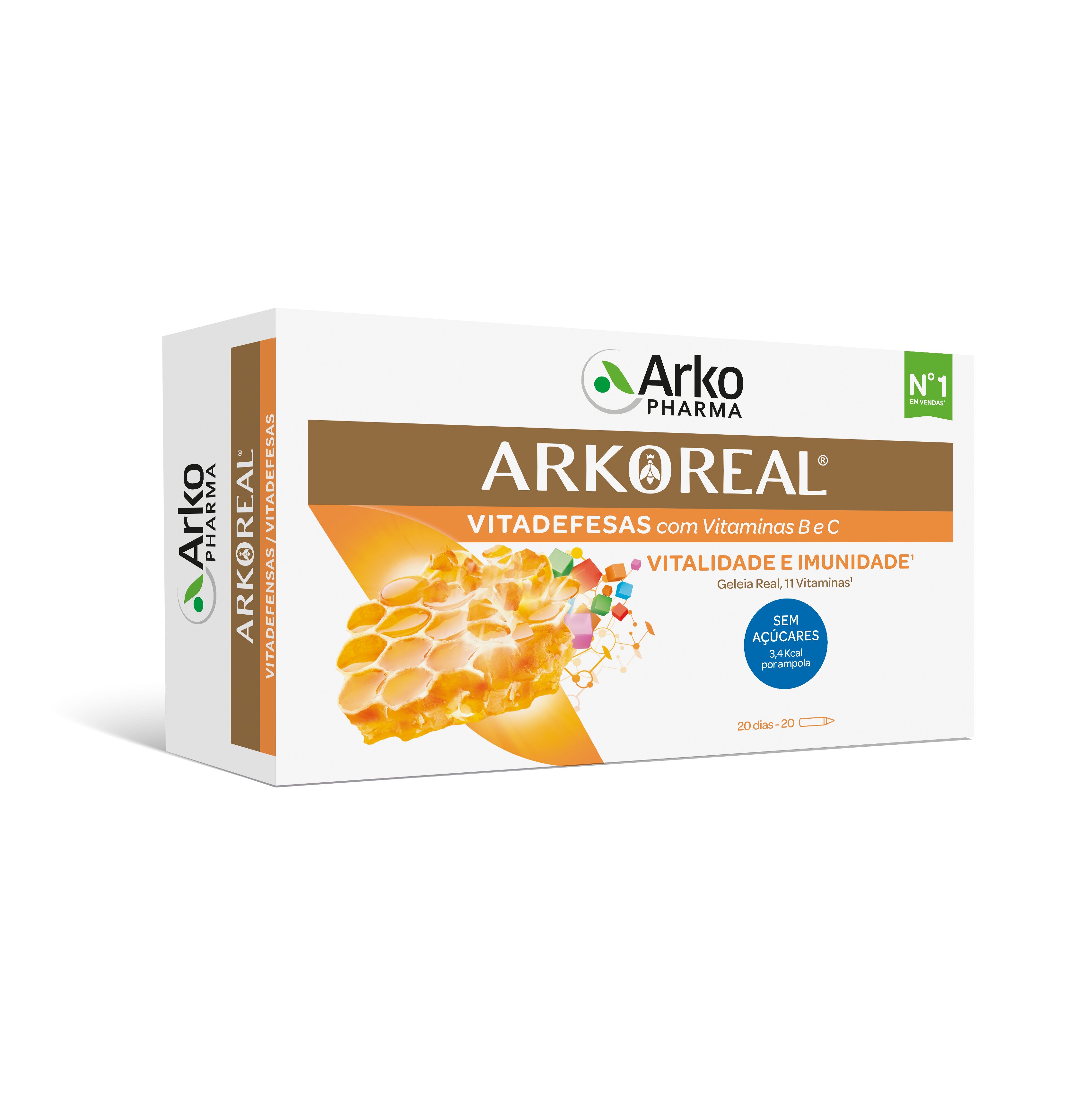 Imagem 0 de Ampolas Geleia Real Arkoreal Light baixo em açúcar Arkopharma