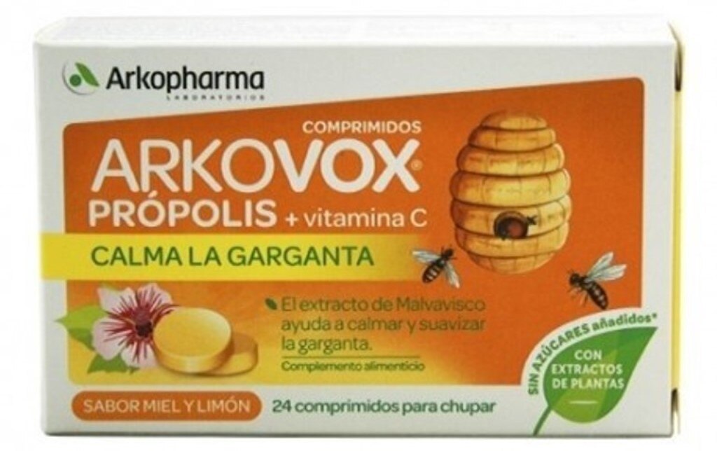 Suplemento Alimentar Arkovox Propólis + Vitamina C Sabor a Mel e Limão - 24 comp 1