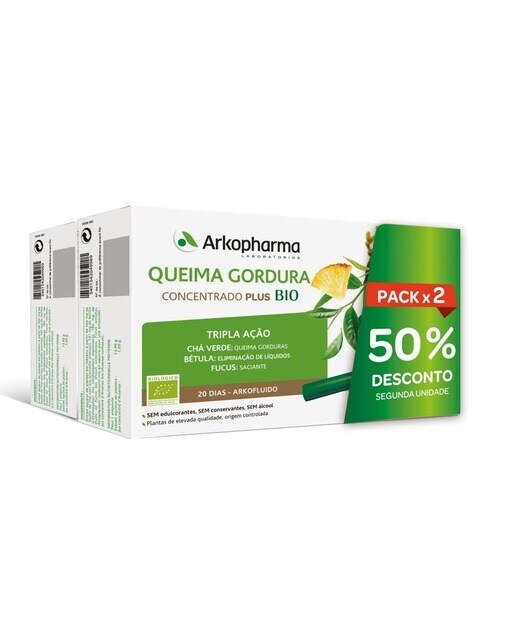 Suplemento Alimentar Pack Duplo Arkofluido Queima Gordura BIO - 2x20 Ampolas 1