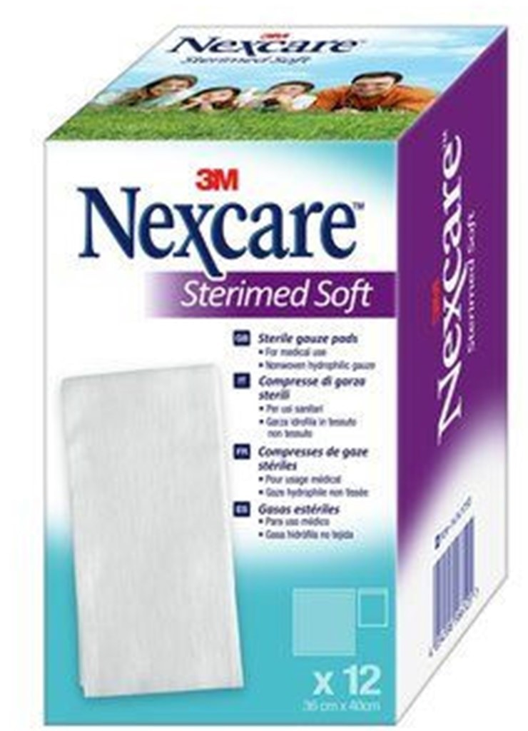Compressas de gaze Estéreis Sterimed Soft 36x40 cm 12 unidades Nexcare 1