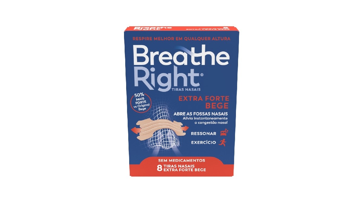 Imagem 0 de Tiras Nasais Extra Forte Breathe Right - 8 uni