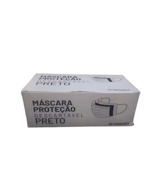 Imagem 0 de Máscara de Proteção Descartável Tipo II Preta - 50 un.
