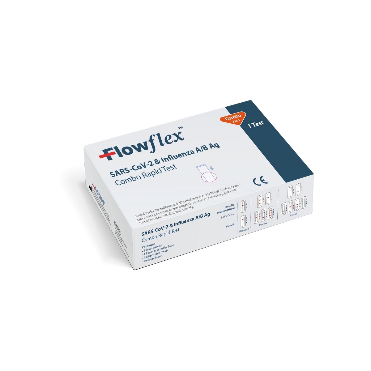 Autoteste 3 em 1 Covid e Gripe A+B - 1 un 2
