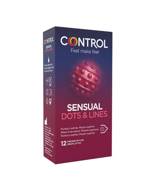 Imagem 0 de Preservativos Sensual Dots & Lines - 12 uds.