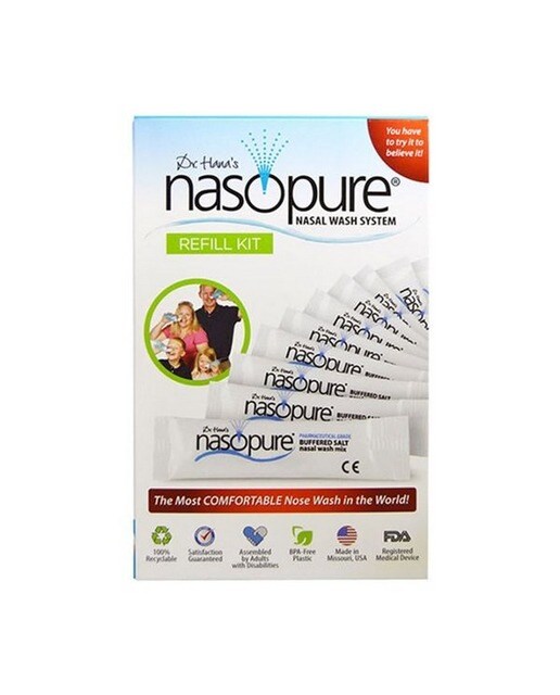 Recargas para o Sistema de Irrigação Nasal 30 saquetas Nasopure 1