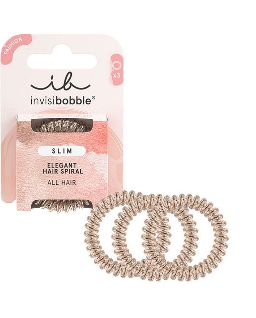 Elástico de Cabelo Slim Bronze and Beads - 3 uds 1