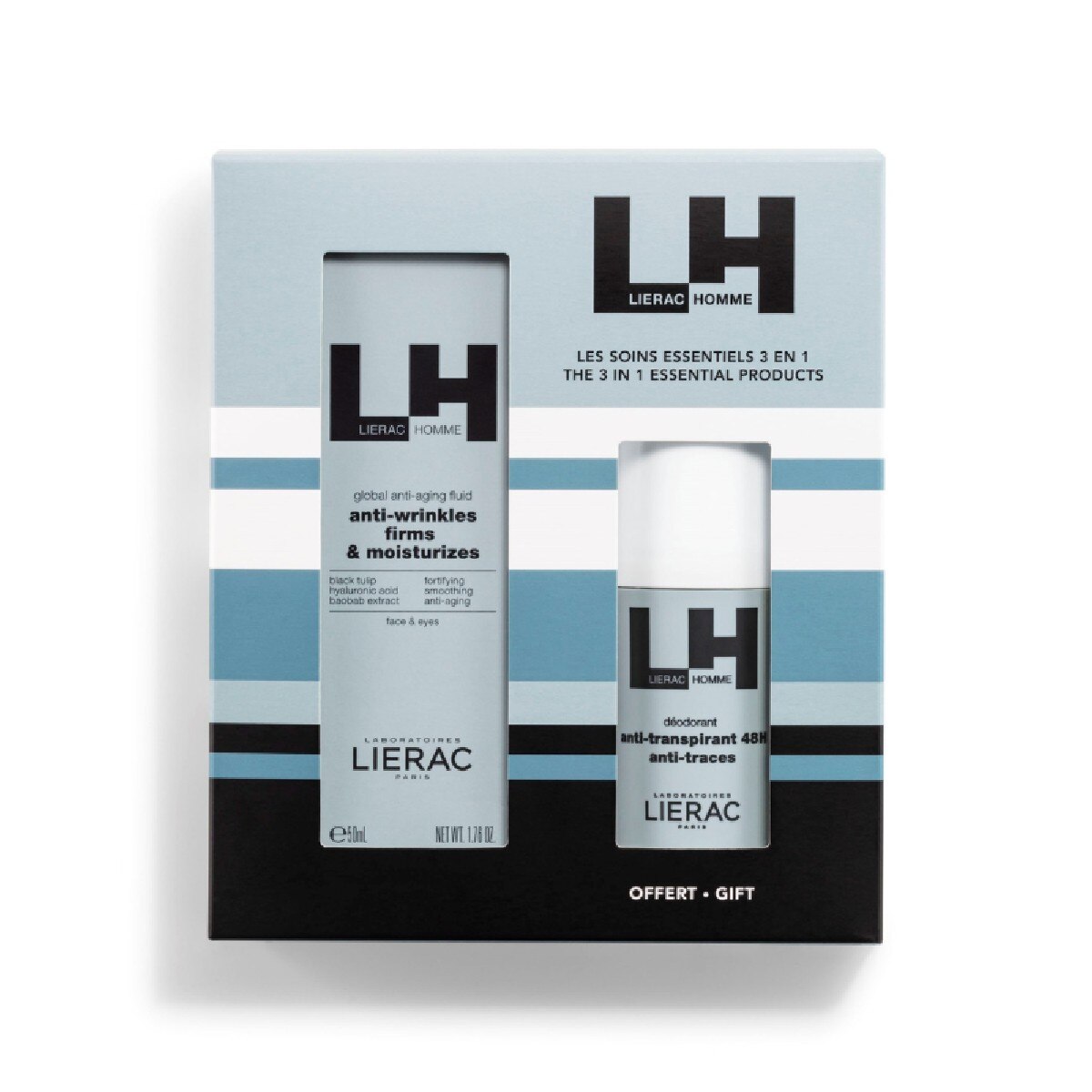 Coffret Lierac Homme Les Soins Essentiels Fluido Global + Desodorizante 1