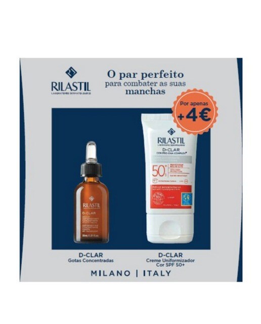 Coffret D-Clar Gotas + Creme Uniformizador Médio SPF50+ - 30+40 ml 1