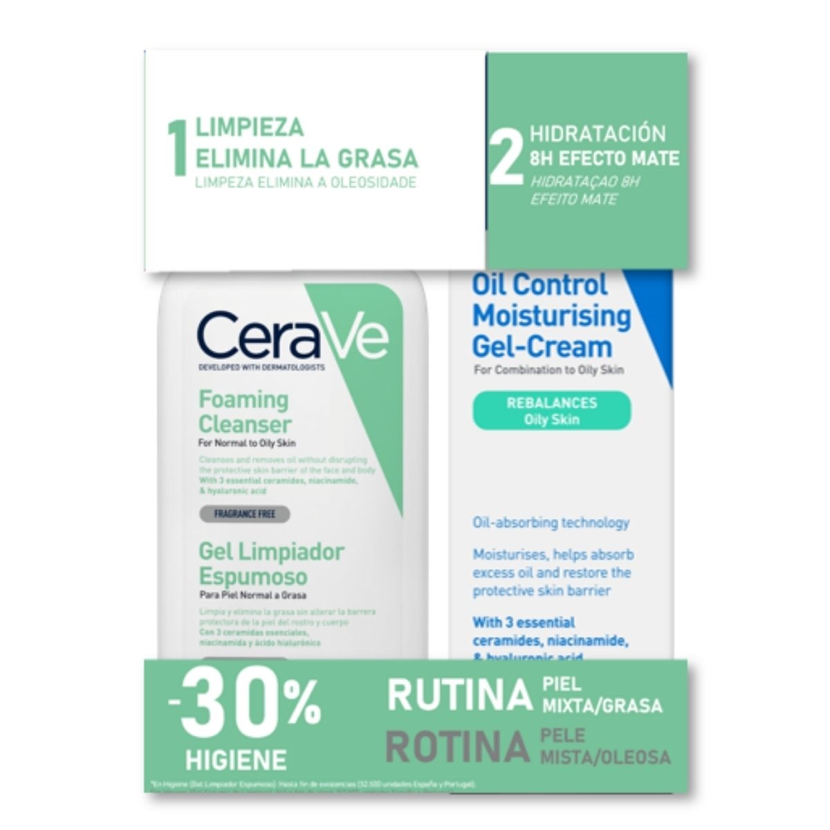Pack Gel Espuma de Limpeza 473ml + Oil Control Gel-Creme Hidratante 52ml 1